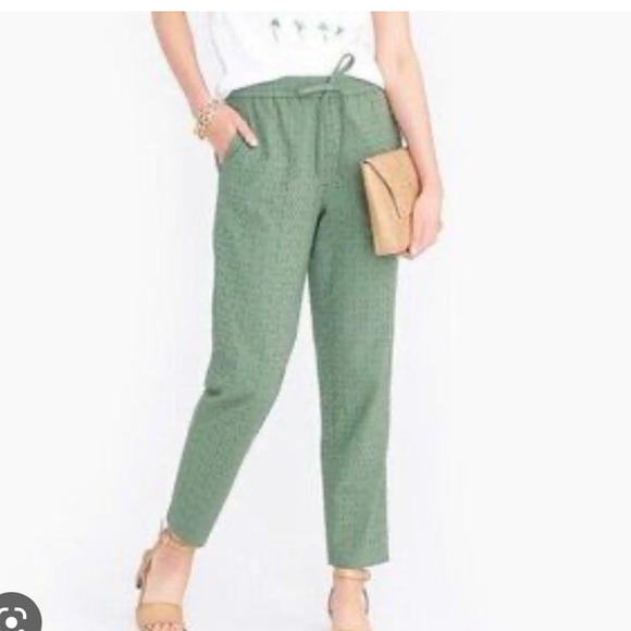 J. Crew Pants - J.Crew Mercantile Eyelet drawstring pants green